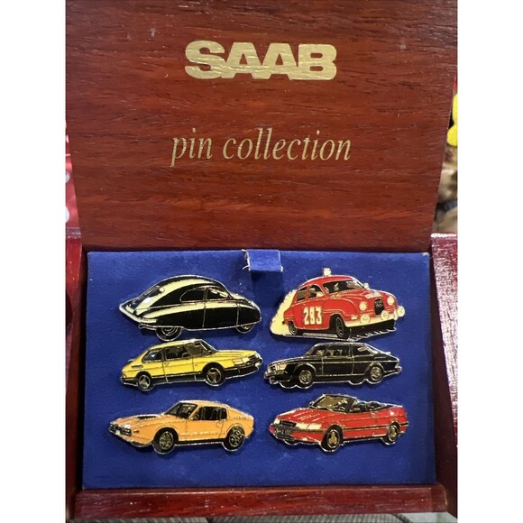 SAAB Tie Pin Collection Collectible Sonnet 96  Full Set 6 Pins Gifts For Dad - Picture 1 of 5